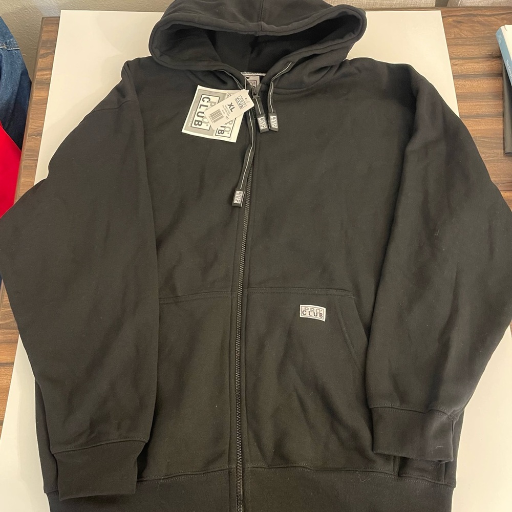 Pro Club Black Zip Up Men Sweater XL NWT